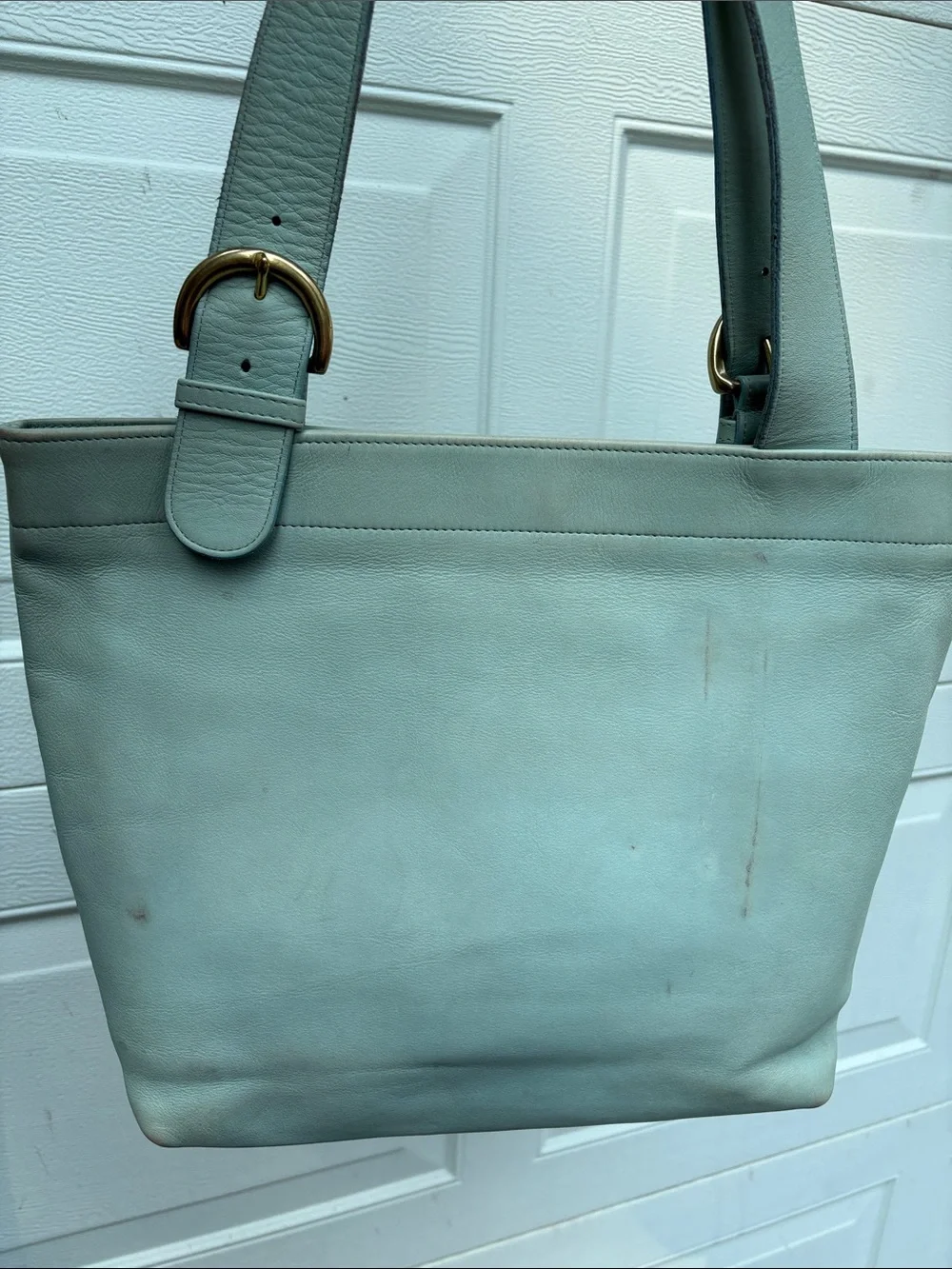 Vintage Coach 4140 light green tote